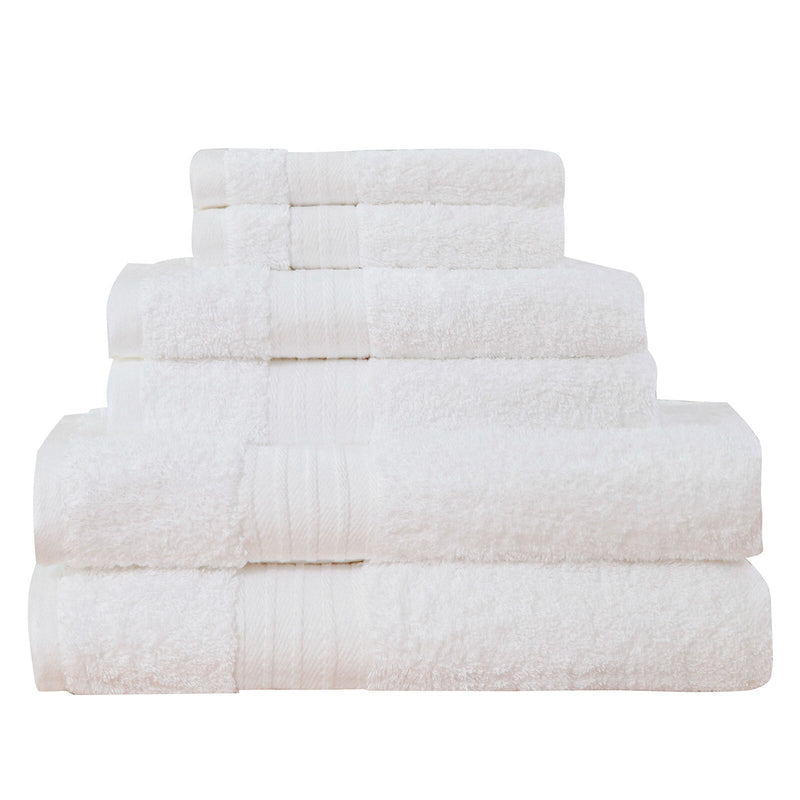 Luxury 6 Piece Soft and Absorbent Cotton Bath Towel Set - White Payday Deals