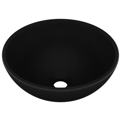 Luxury Bathroom Basin Round Matt Black 32.5x14 cm Ceramic Payday Deals