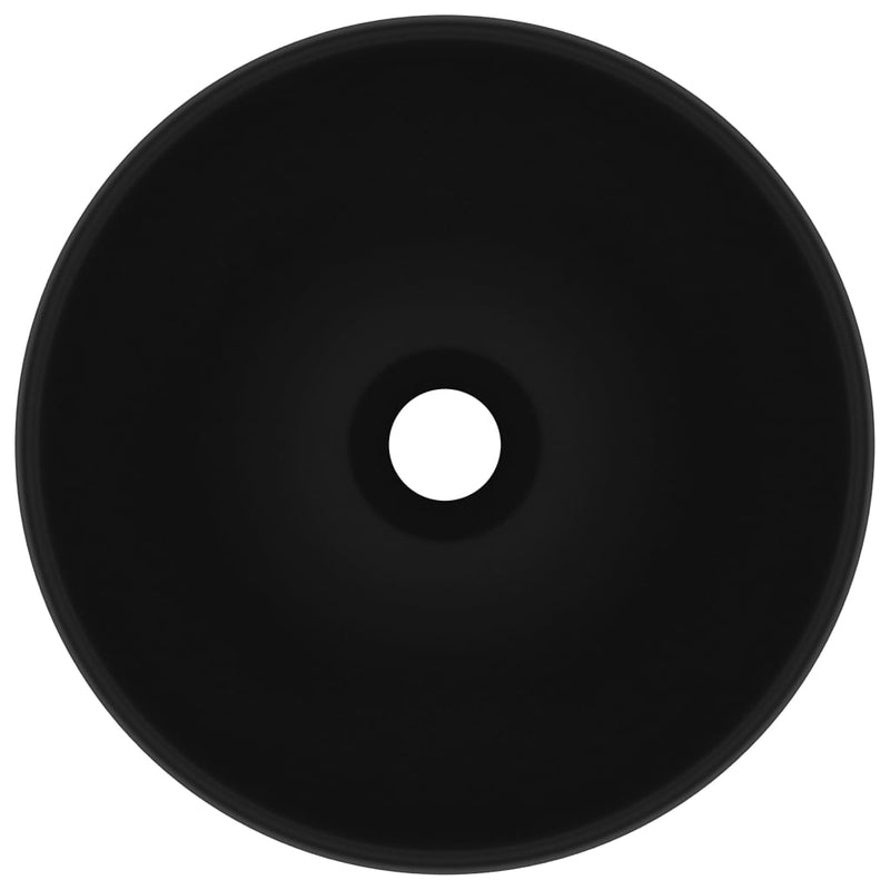 Luxury Bathroom Basin Round Matt Black 32.5x14 cm Ceramic Payday Deals
