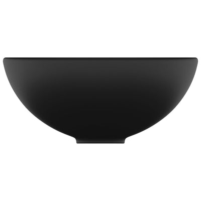 Luxury Bathroom Basin Round Matt Black 32.5x14 cm Ceramic Payday Deals