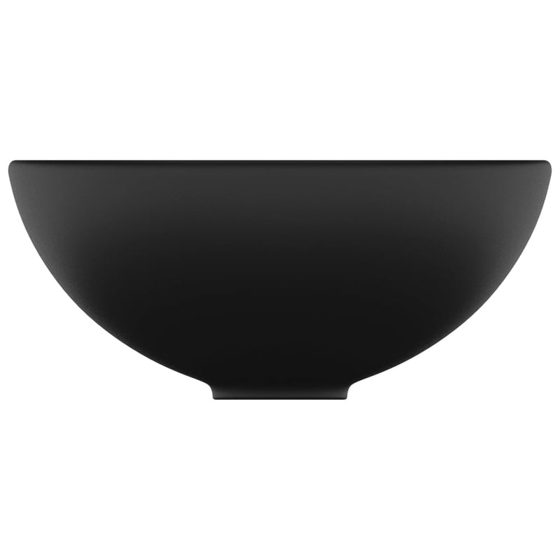 Luxury Bathroom Basin Round Matt Black 32.5x14 cm Ceramic Payday Deals