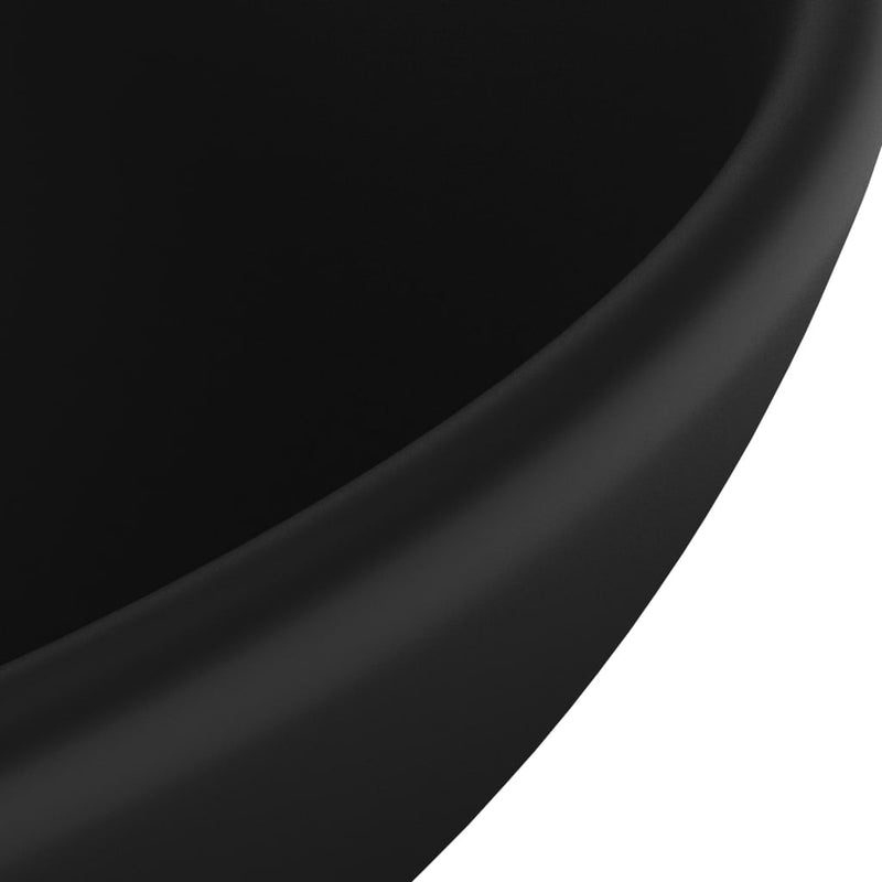 Luxury Bathroom Basin Round Matt Black 32.5x14 cm Ceramic Payday Deals