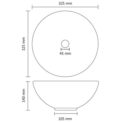 Luxury Bathroom Basin Round Matt Black 32.5x14 cm Ceramic Payday Deals