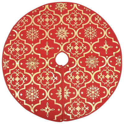 Luxury Christmas Tree Skirt with Sock Red 122 cm Fabric Payday Deals
