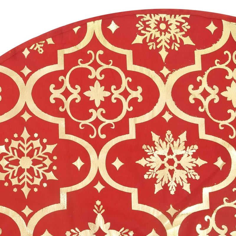 Luxury Christmas Tree Skirt with Sock Red 122 cm Fabric Payday Deals