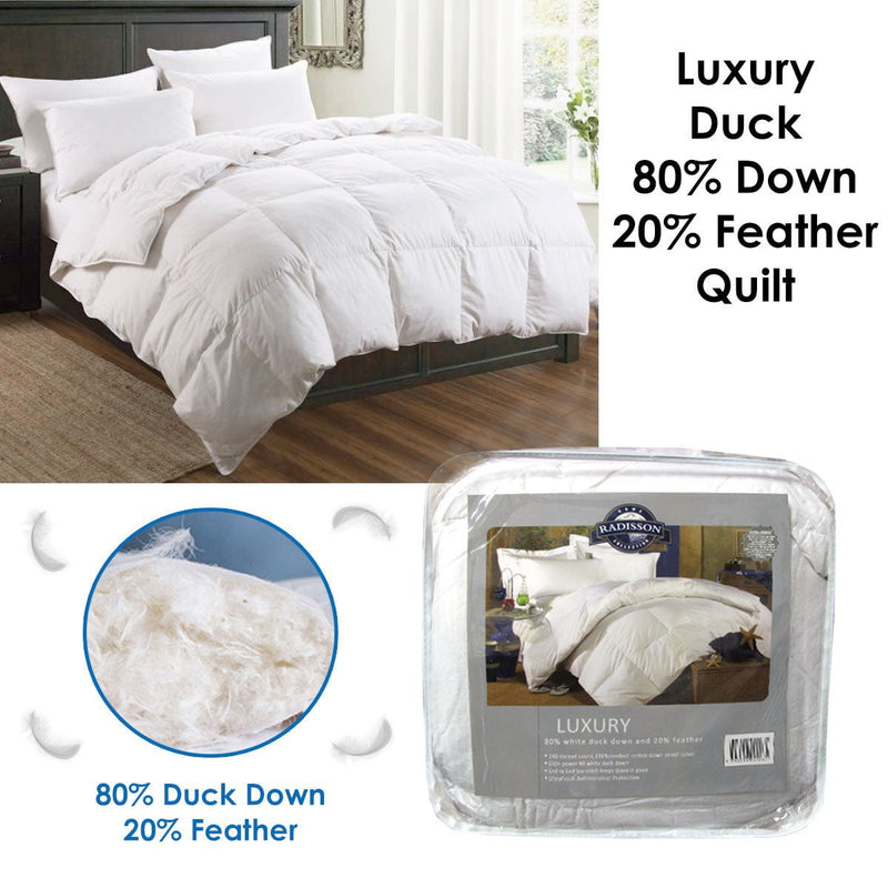 Luxury Duck 80% Down 20% Feather Quilt King Payday Deals