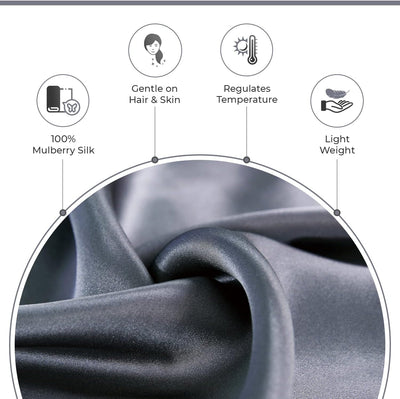 Luxury Pillowcase - 100% Pure Mulberry Silk on Both Sides - Charcoal Payday Deals