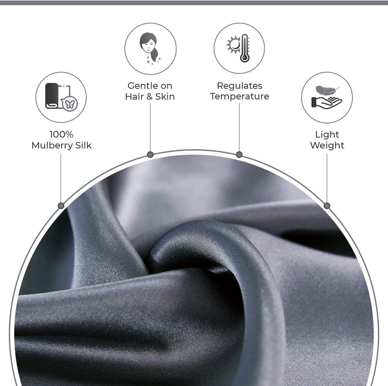 Luxury Pillowcase - 100% Pure Mulberry Silk on Both Sides - Charcoal Payday Deals