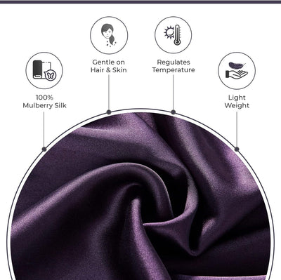 Luxury Pillowcase - 100% Pure Mulberry Silk on Both Sides - Dark Purple Payday Deals