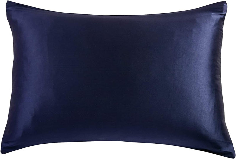 Luxury Pillowcase - 100% Pure Mulberry Silk on Both Sides - Navy Payday Deals