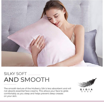 Luxury Pillowcase - 100% Pure Mulberry Silk on Both Sides - Pink Payday Deals