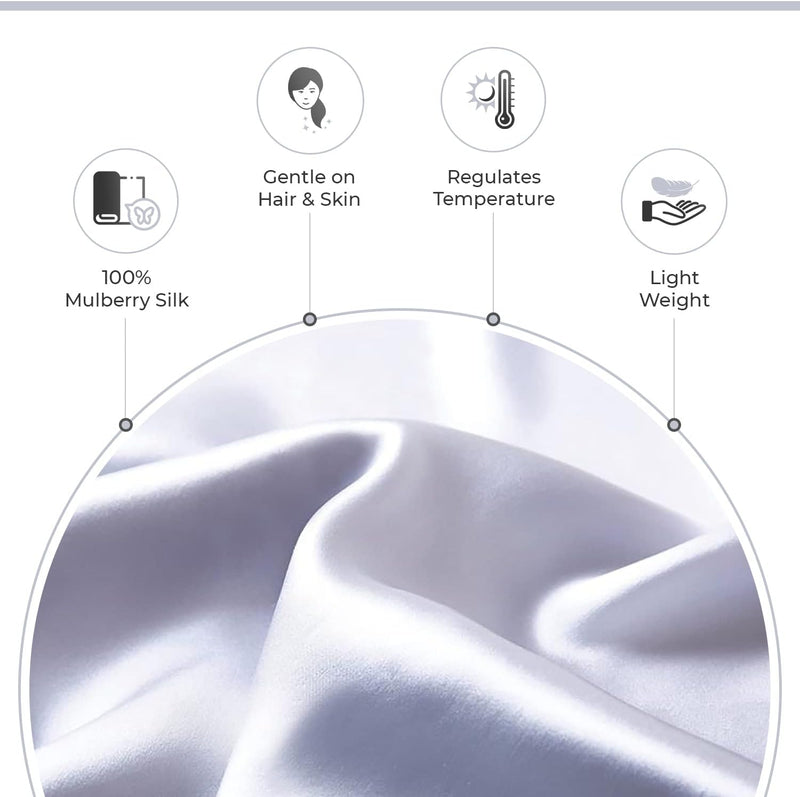 Luxury Pillowcase - 100% Pure Mulberry Silk on Both Sides - Silver Payday Deals