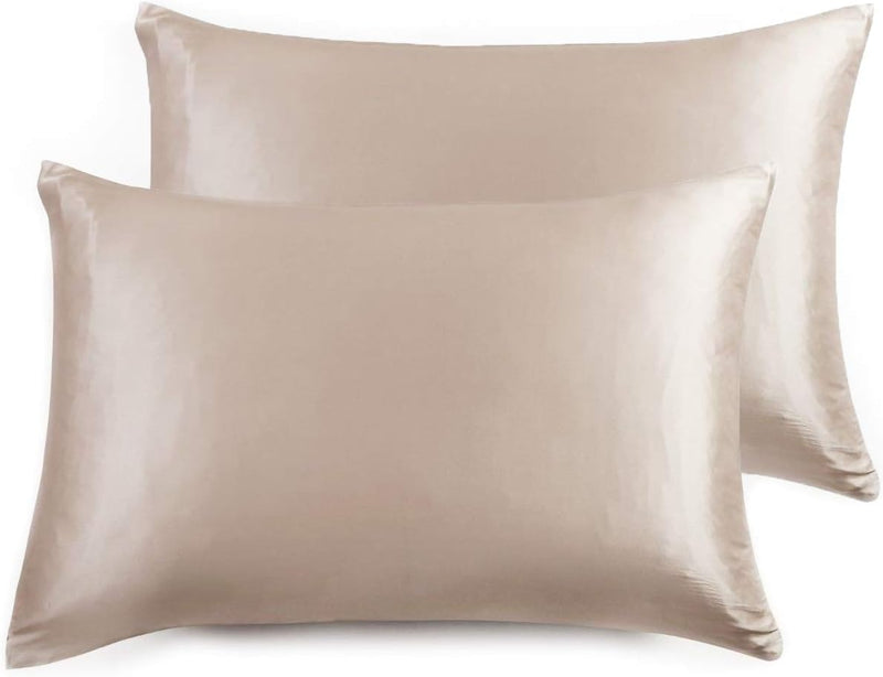 Luxury Pillowcase 2 Pack - 100% Pure Mulberry Silk on Both Sides - Champagne Payday Deals