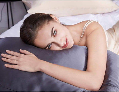 Luxury Pillowcase 2 Pack - 100% Pure Mulberry Silk on Both Sides - Charcoal Payday Deals