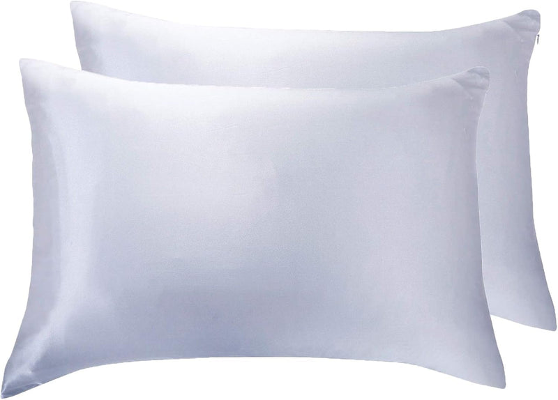 Luxury Pillowcase 2 Pack - 100% Pure Mulberry Silk on Both Sides - Silver Payday Deals