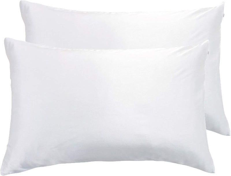 Luxury Pillowcase 2 Pack - 100% Pure Mulberry Silk on Both Sides - White Payday Deals