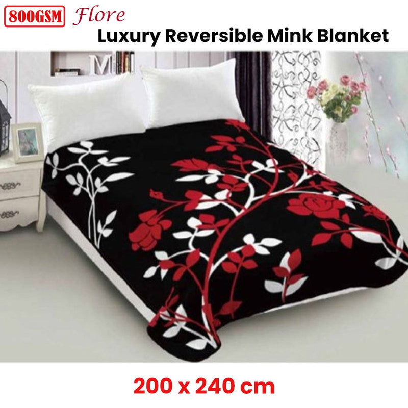 Lylac Homeware 800GSM Luxury Reversible Mink Blanket Flore Queen Payday Deals