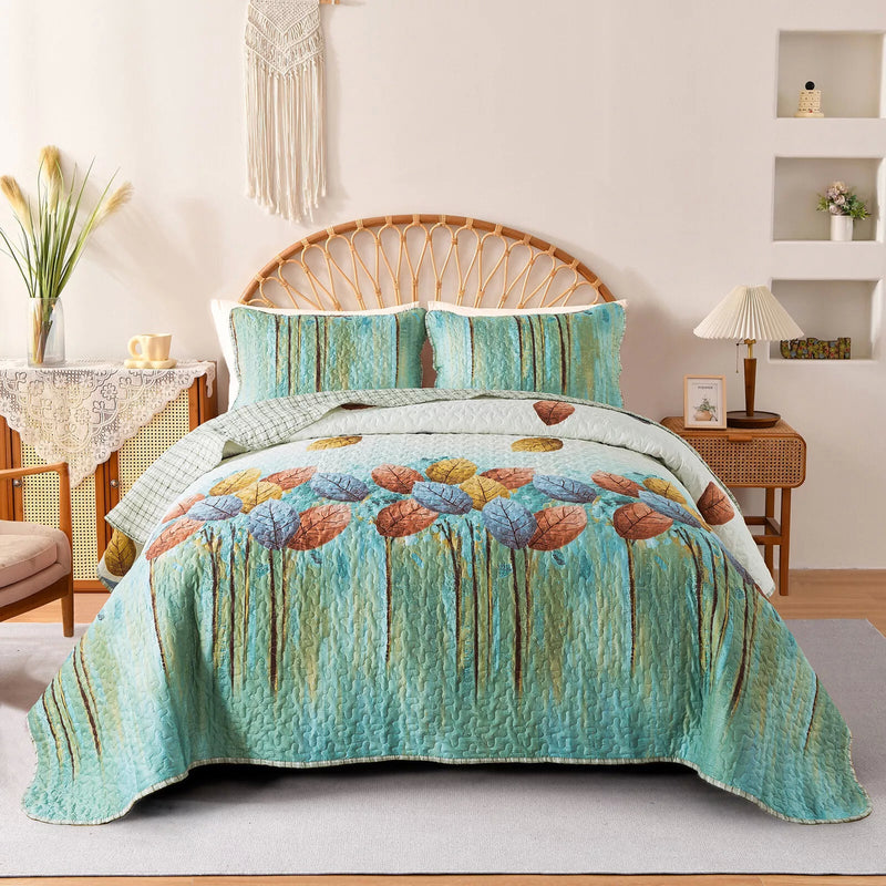 Majestic Quilted bedspread and pillowcovers set: Enhance Your Sleep Experience - Queen size Payday Deals