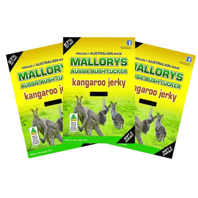 Mallorys Tocino Kangaroo Jerky Sample Pack 3 x 40g (for Human Consumption) Payday Deals