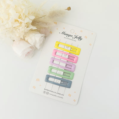 MANGO JELLY Butter Cream Hair Clips Collection - Candy Bar clips - One Pack Payday Deals