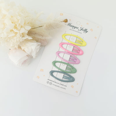 MANGO JELLY Butter Cream Hair Clips Collection - Candy Oval - One Pack Payday Deals