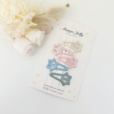 MANGO JELLY Butter Cream Hair Clips Collection - Ice cream Shooting Stars - Twin Pack