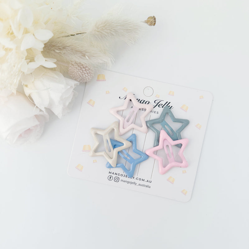 MANGO JELLY Butter Cream Hair Clips Collection - Ice cream Stars - One Pack Payday Deals