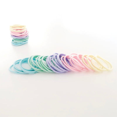 MANGO JELLY Kids Hair Ties (3cm) - Classic Soft Pastel - Six Pack Payday Deals