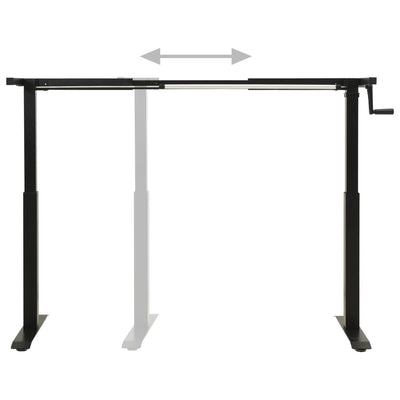 Manual Height Adjustable Standing Desk Frame Hand Crank Black Payday Deals