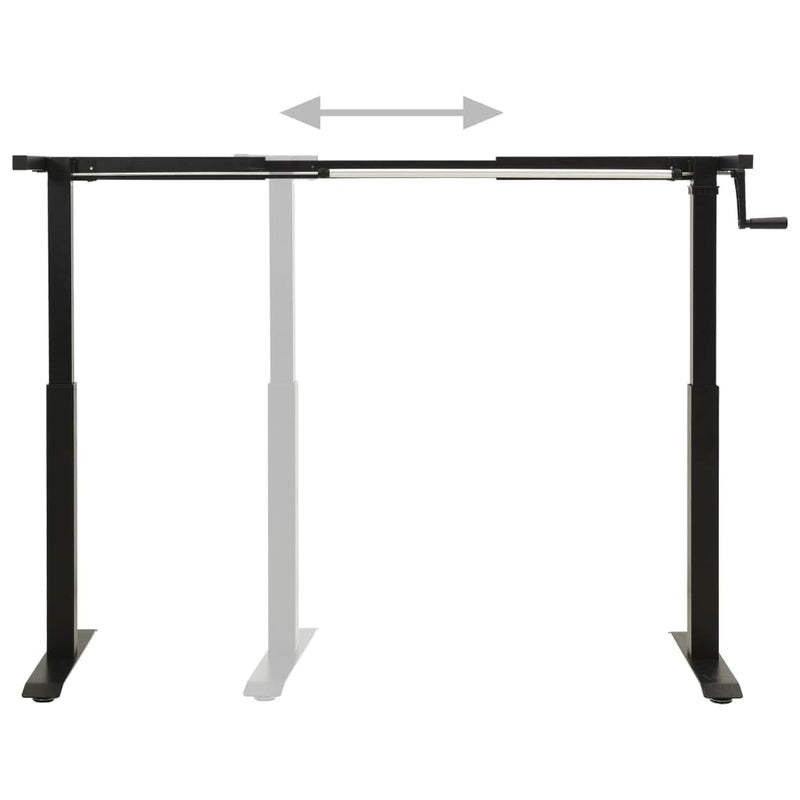 Manual Height Adjustable Standing Desk Frame Hand Crank Black Payday Deals