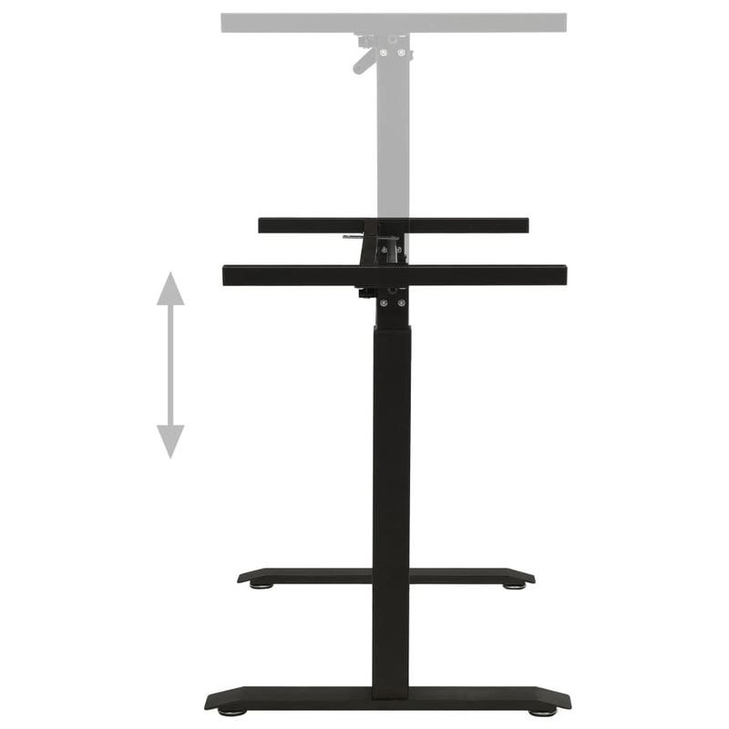 Manual Height Adjustable Standing Desk Frame Hand Crank Black Payday Deals