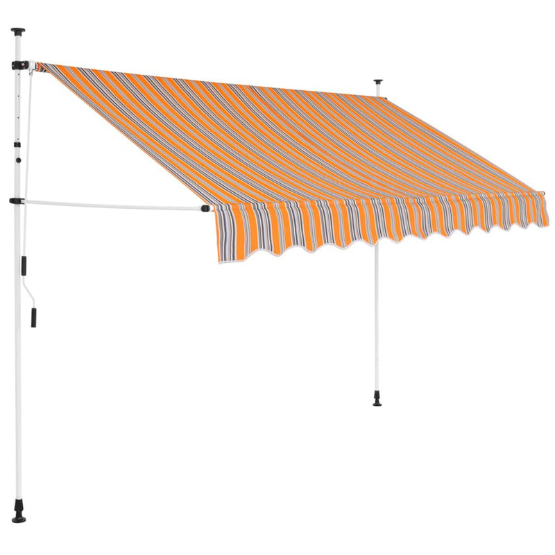 Manual Retractable Awning 250 cm Yellow and Blue Stripes Payday Deals