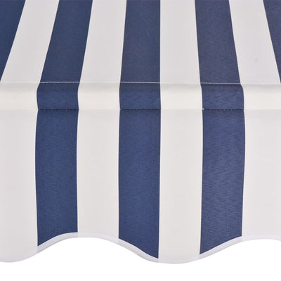 Manual Retractable Awning 300 cm Blue and White Stripes Payday Deals