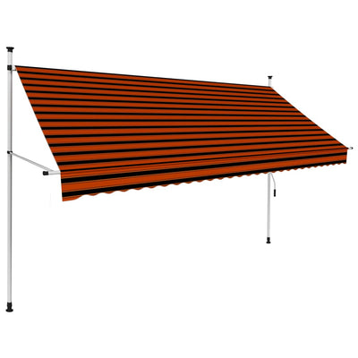 Manual Retractable Awning 300 cm Orange and Brown Payday Deals