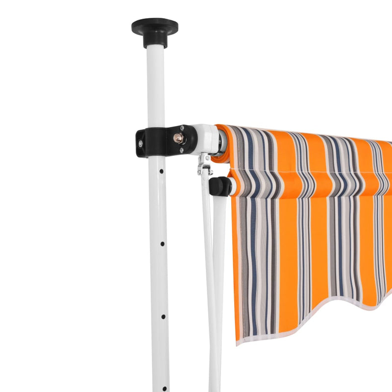 Manual Retractable Awning 300 cm Yellow and Blue Stripes Payday Deals