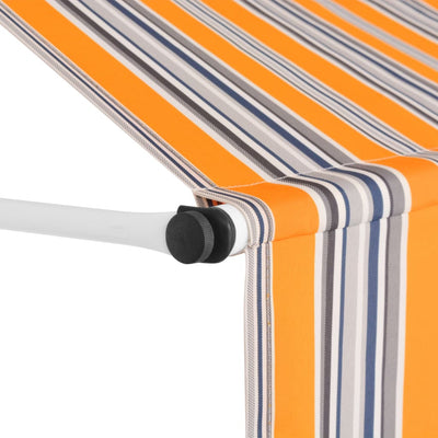 Manual Retractable Awning 300 cm Yellow and Blue Stripes Payday Deals