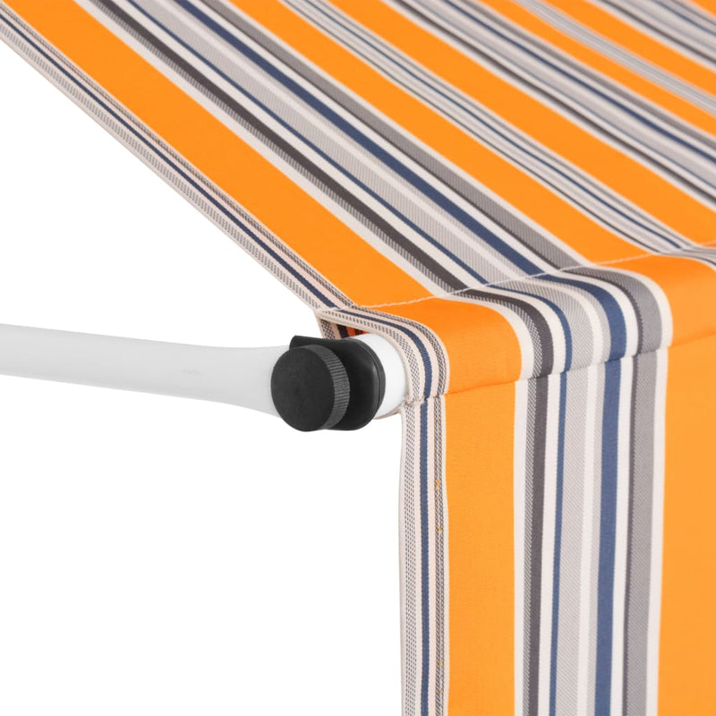 Manual Retractable Awning 300 cm Yellow and Blue Stripes Payday Deals
