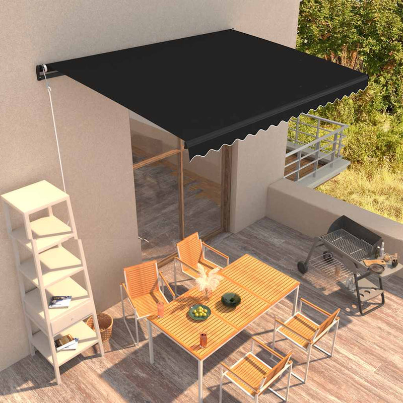 Manual Retractable Awning 400x300 cm Anthracite Payday Deals