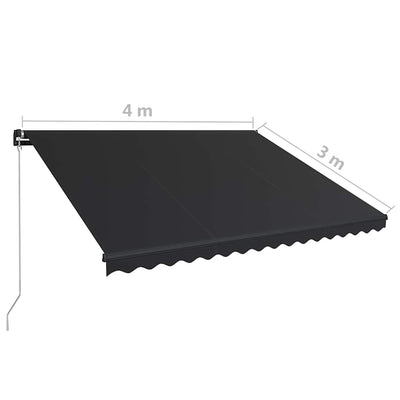 Manual Retractable Awning 400x300 cm Anthracite Payday Deals