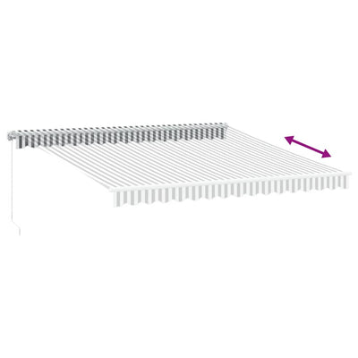 Manual Retractable Awning Anthracite&White 400x300 cm Payday Deals