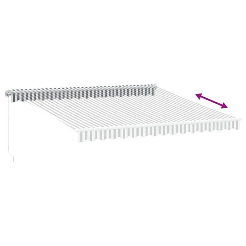 Manual Retractable Awning Anthracite&White 400x300 cm Payday Deals