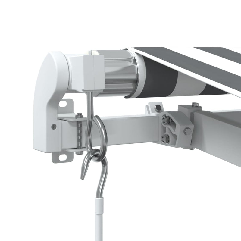 Manual Retractable Awning Anthracite&White 400x300 cm Payday Deals