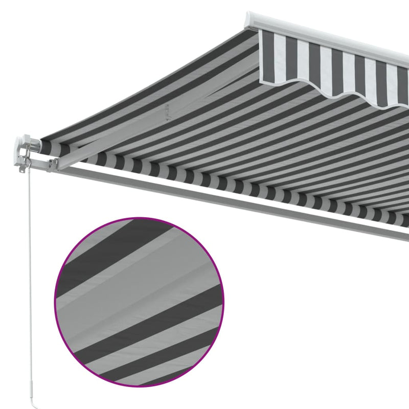 Manual Retractable Awning Anthracite&White 400x300 cm Payday Deals
