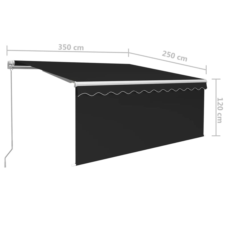 Manual Retractable Awning with Blind 3.5x2.5m Anthracite Payday Deals