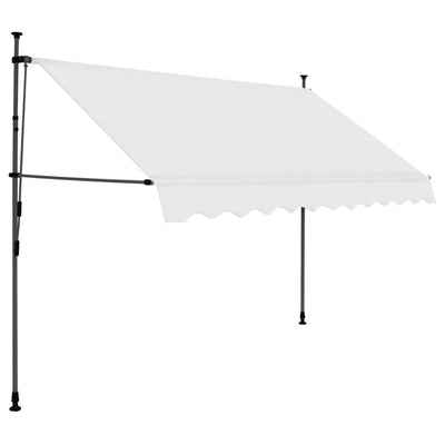 Manual Retractable Awning with LED 250 cm Cream Payday Deals