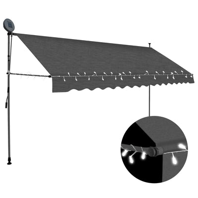 Manual Retractable Awning with LED 350 cm Anthracite Payday Deals