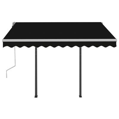 Manual Retractable Awning with LED 3x2.5 m Anthracite Payday Deals