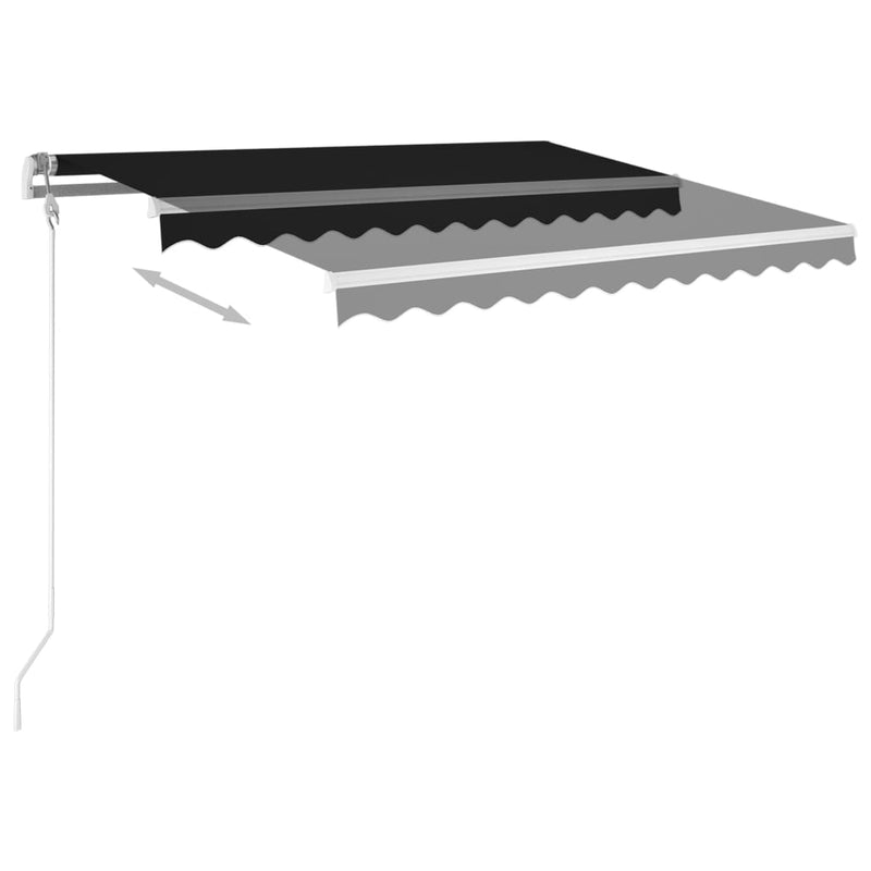 Manual Retractable Awning with Posts 3.5x2.5 m Anthracite Payday Deals