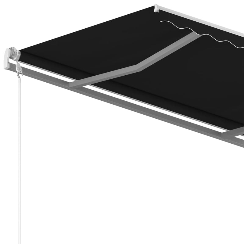Manual Retractable Awning with Posts 3.5x2.5 m Anthracite Payday Deals