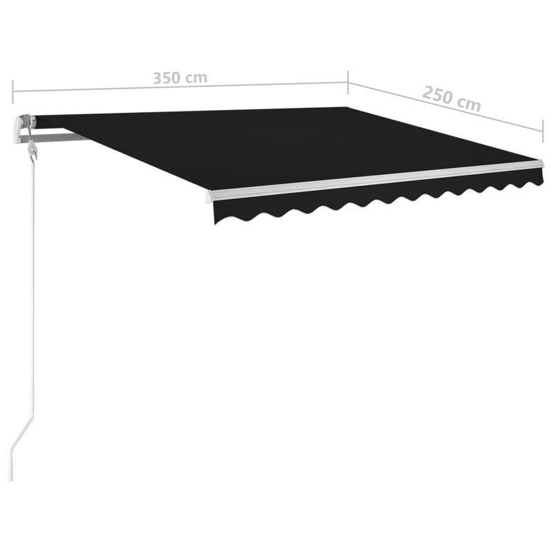 Manual Retractable Awning with Posts 3.5x2.5 m Anthracite Payday Deals